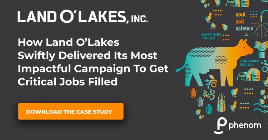 Land O'Lakes recruitment campaign case study banner about filling critical jobs fast
